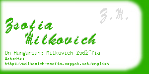 zsofia milkovich business card